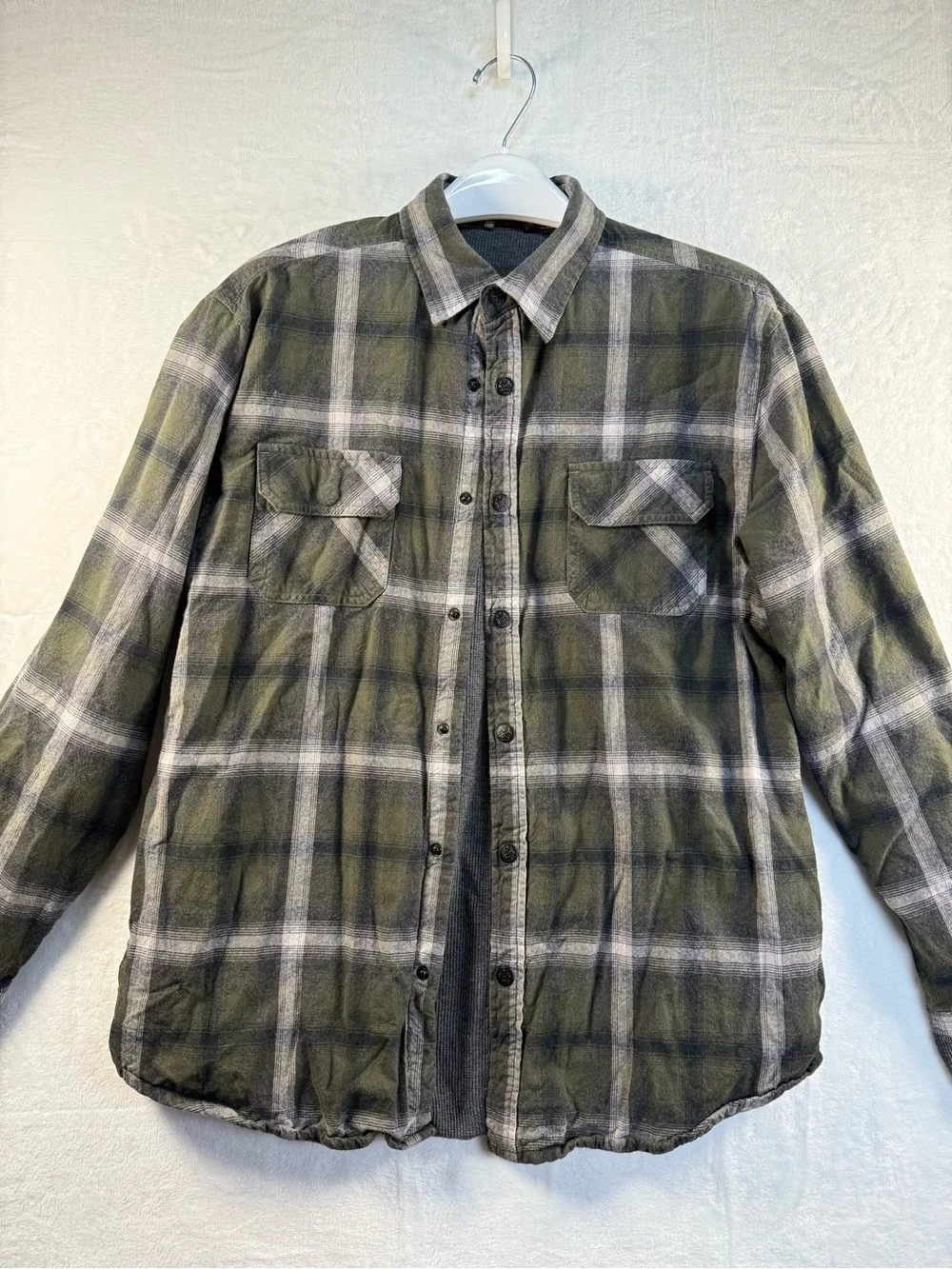 Dakota Grizzly Men's Plaid Flannel Shirt Jacket - Green & Gray